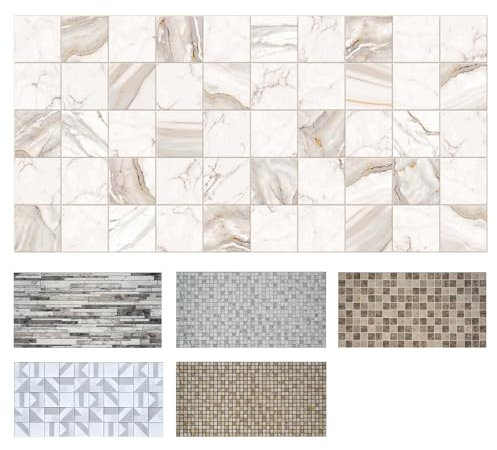 MDEKOR Revêtement mural en PVC 48,5 x 96 cm - Panneaux muraux 3D pour cuisine, salle de bain et plus - Facile à coller et à nettoyer - Panneaux décoratifs pour décoration murale intérieure