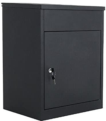 Outdoor Parcel Delivery Drop Box, Wall Mounted Galvanised Steel Lockable Weatherproof Post Boxes, Letter Mailbox Package Drop Box for Secure Multiple Internet Deliveries of Large Delivery Packets