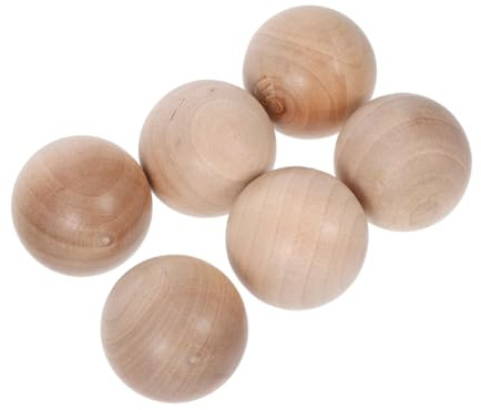 Alipis 6 Stück Holzkugel Verschlüsse für Flaschen und Gläser | 30mm Kugelform, Vielseitig Einsetzbar für Küchenlagerung und Gewürzaufbewahrung, Robust und Formschön
