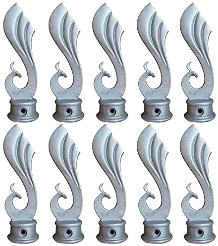 CHFYIJYHM Terminali for Recinzione Ornamentale Da 10 Pezzi, Recinzione In Lega Di Alluminio Con Base Circolare Topper Recinzione Testa Di Lancia Pratica for Cancello In Ferro Battuto Da Giardino 25X25
