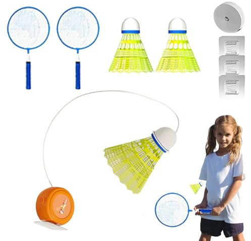 Rebound Badminton, Adjustable Shuttlecock Practice Set, 3.15x1.57 inches Badminton Training Equipment for Hand-Eye Coordination, Agility Drills, and Outdoor Park Play