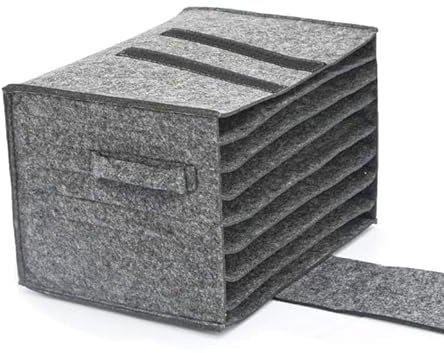 Qacpahucy - Caja de almacenamiento de fieltro para vajillas y platos, diseño plegable, capacidad para 8 platos y 6 tazas, color gris