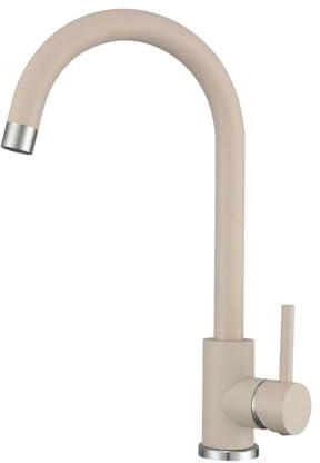 VBChome Rubinetto da cucina beige effetto granito girevole a 360° – Miscelatore monocomando per lavello, rubinetto moderno per lavello