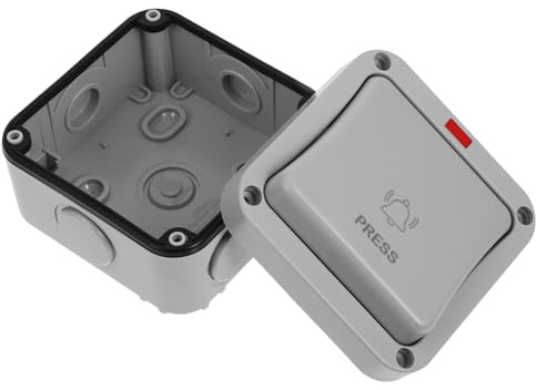 ERINGOGO Interruptor De Botón Empotrable Resistente Al Agua Para Puerta Garaje Pulsador De Pared Para Abrir Puerta Exterior Sistema Control Acceso Uso Jardines y Exteriores