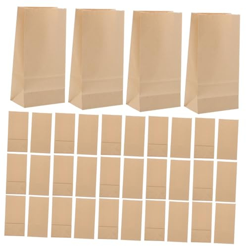 BIUDECO 100 Pièces en Papier Kraft Sacs d'emballage réutilisables Sacs Kraft réutilisable Kaki