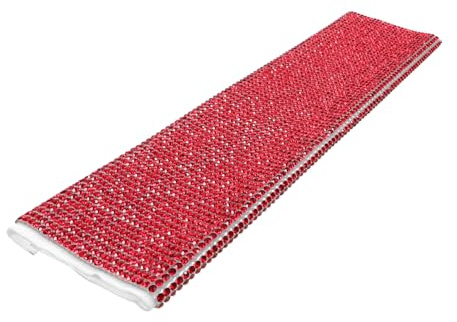 FRCOLOR Copri Manico Microfono Decorativo Rosso con Strass Custodia Protettiva Antiscivolo per Microfono Accessorio Elegante e Resistente per Cantanti e Presentatori