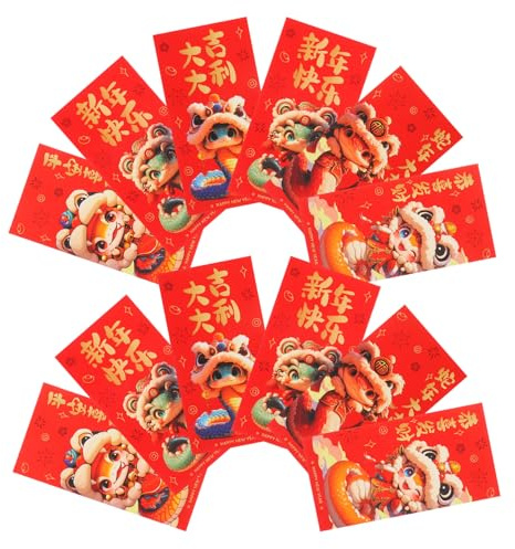 PENIKOKO 20 Stück Teiliges Chinesische Neujahrs-glücksumhüllungen Jahr der Schlange Dickes Papier Lebendige Rote Umschläge Einfache Handhabung Festliche Geldgeschenke für Familien