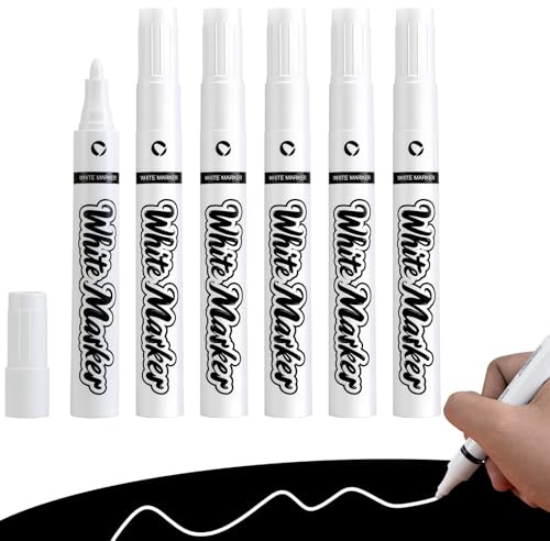 Unicavu Lote de 6 Rotuladores Tiza Liquida, Rotuladores Pizarra Blanca Borrables en Cristal, Punta Fina 3 mm, para Vidrio, Ventanas, Pizarra, Metal, Plástico, No Tóxicos