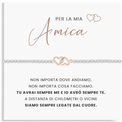 SOFIA FERRER Regalo Amica Speciale Originale, Bracciale Acciaio Donna con Dedica Emozionante, Regali Mamma, Zia, Regalo per Amica, Braccialetto Amicizia, Natale (Amica)