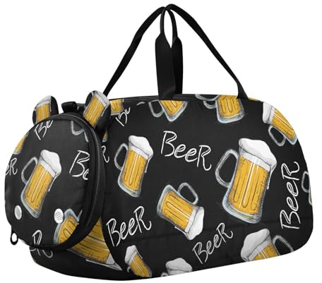 Tanztasche, Sporttasche für Mädchen, Jungen, Bierkrug-Muster, Kinder-Sporttasche, Reisetasche, Reisetasche mit Namen, Wochenendtasche