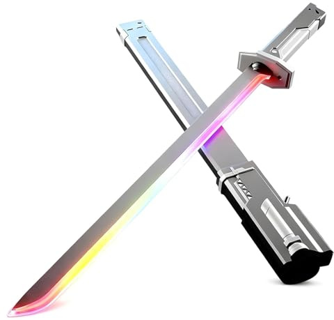 LZAQHMT Épée Lumineuse Serpentins Colorés avec Effet Étincelles Fumée Épée Lumineuse Accessoire Fête pour Adultes - Équipement Décompression