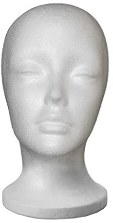 Tête de Mannequin en mousse PE pour femme, blanc, 10.83 pouces, chapeau, lunettes, perruque, affichage, têtes d'entraînement pour le maquillage, le tatouage, la coiffure