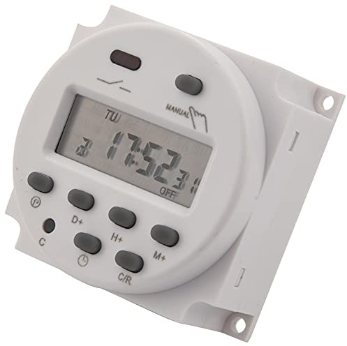 Bosiyrggrl Interruptor Rele de Temporizador Programable CC 12V Digital LCD 16A Amperios