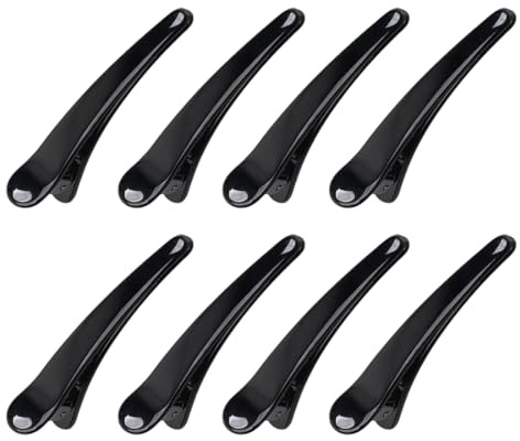 AEKZOX 8 Pezzi Fermagli Professionali per Capelli da Salone, Mollette Donna a Becco, Becchi d'Oca, Clip d'Anatra per Sezionare, Acconciature e Taglio