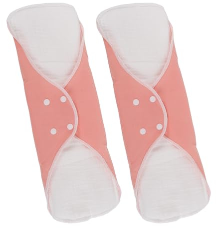 Mikikit Compresas Reutilizables Incontinencia Femenina Xl 25x33 Cm, Toallas Sanitarias Lavables de Algodón Suave Color Coral, 2 Unidades, Protección Posparto y Flujo Abundante