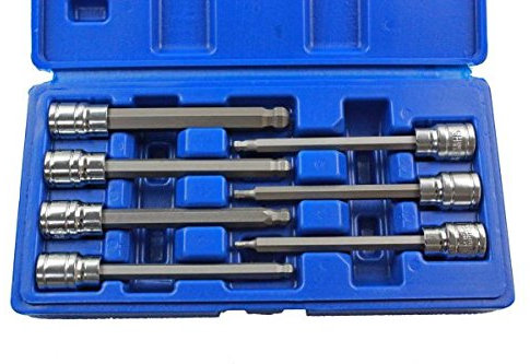 us pro 1499 Juego de 7 Llaves hexagonales de 3/8 Pulgadas con Extremo de Bola Larga de 3 a 10 mm, Azul, Variety Pack