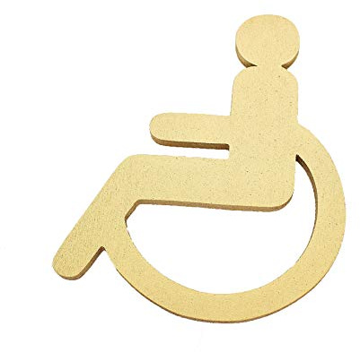 Panneaux de porte pour homme et femme - Symboles pour café, bar, restaurant, bureau ou lieu public, fabriqué en bois au Royaume-Uni, panneau d'affaires (panneau de toilette handicapé, doré royal)