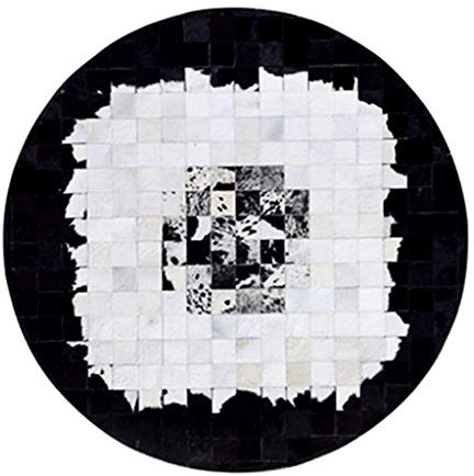 Große Schwarz und weiß Kuhfell Teppich Patchwork Runde Pelz Teppiche für Wohnzimmer Schlafzimmer Kinder-Zimmer Modern Geometrische Große Design Home Decor