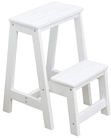 MTYLX Passo Sgabello, 2 in 1 Leggero Pieghevole Multifunctionalfolding Passo Sgabello, Stepladders Scala Sedia da Giardino in Legno Strumento Scala Installazione Libera Economia Di Spazio Indoor Clim