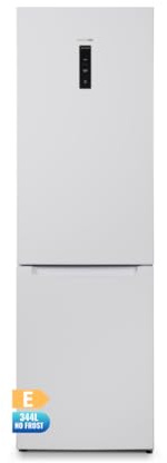UNIVERSALBLUE Frigorífico Combi 2M blanco | No Frost | Control Electrónico | Display Exterior | Puerta Reversible | 344L| E | Envío y Subida a Planta Incluído