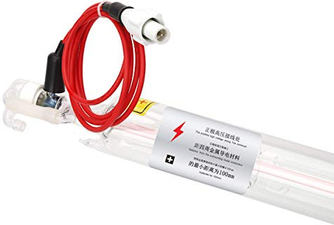 TEN-HIGH CO2 Glas Laserröhre Laser Tube 40W 700 mm Dm. 50 mm mit rotem Innenrohr Metallkopf für Gravier- und Schneiden Maschine