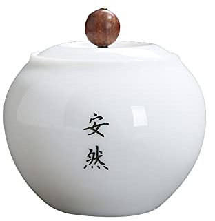 LLDDSS Almacenamiento de Porcelana Blanca Pequeño té Caddy Travel Tea Caja de té Portátil Sellado Café Bote Tanque De Almacenamiento Tarro De Cerámica Contenedor De Té