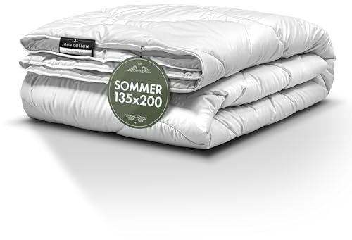 John Cotton New Way Bettdecke 135x200 - Leichte Steppdecke für Sommer | Weiche & Atmungsaktive Allergiker Sommerdecke | Oeko-Test Zertifiziert Decke | Sommerbettdecken | Dünne Decke 135 x 200 cm