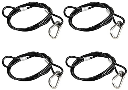 Vigtayue 39.4 Clamps for Lights Stage Lighting Equipment & DJ Accessories, 110lb Truss Lighting Clamp Safety Rope for DJ Stage Light LED Par Light Moving Head Light Bicycle Luggage(4 PCS)