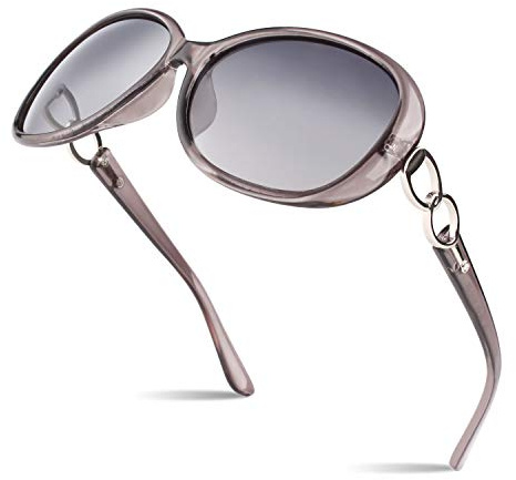Sunier Gafas de Sol Polarizadas Mujer de Moda Sombras de Damas de Gran Tamaño UV400 Protección Retro
