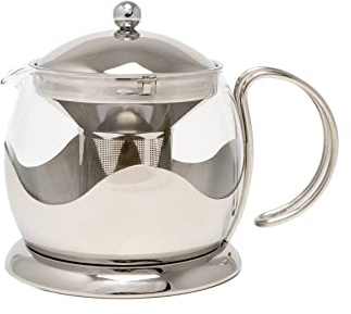 La Cafetière Izmir Théière en verre avec infuseur Motif feuilles