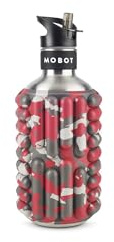 MOBOT Sportflasche 2 in 1 Massagerolle - Rot Metall