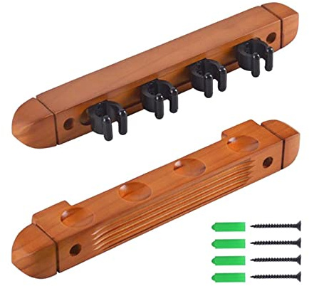 Ronyme Griffe de porte-queue de billard, repose-queue de billard, support de rangement en bois, support mural pour 4 bâtons de billard, support mural avec 4, JAUNE