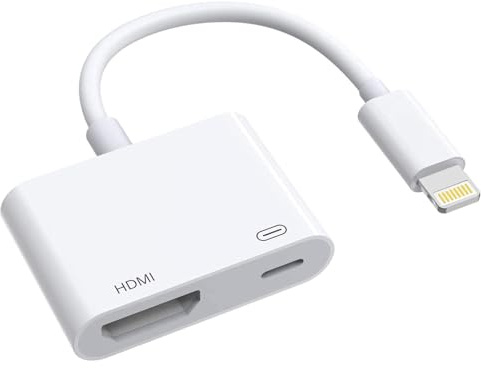 Hatuge Apple MFI certifierad Lightning to HDMI Digital AV-adapter kompatibel med iPhone 14, 14 Plus, 14 Pro, 14 Pro Max, 13, 12, Pro Max, XR, XS, X 8 7 6 Plus, SE 2, iPad till HD TV/projektor/skärm