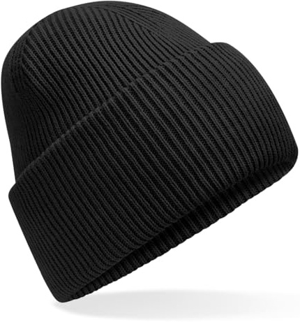 Hatstar Warme Damen Beanie Mütze | Herren Grobstrick Wintermütze | Wollmütze Strickmütze | Unisex für Damen und Herren | Weich und Dick (Schwarz)