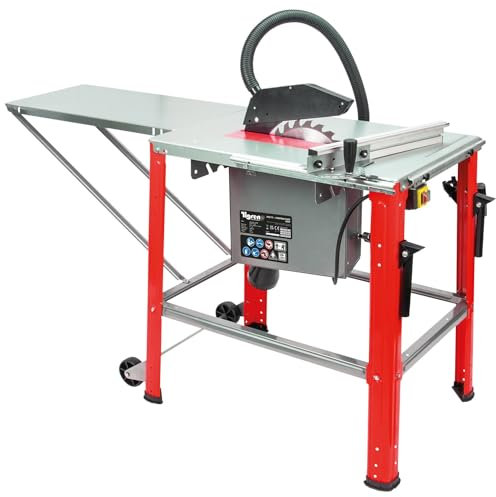 TIGREN 12 Contractor Electric Table Saws for Woodworking, Professional Bench Saws for Woodworking, Electric Saw for Wood with Extendable Worktable with Tilting Blade