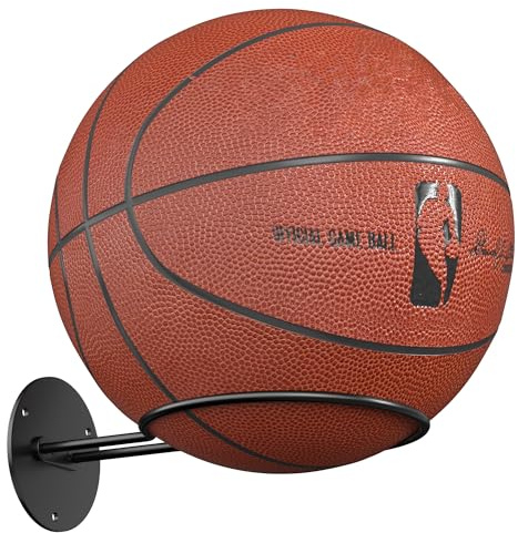 jockcaras Basketball Wall Mount, Wall Basketball Holder, Boys Room Decor, Black