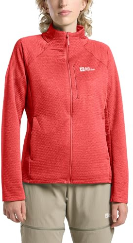 Jack Wolfskin kvinnors Taiga Fz W fleecejacka, livfull röd, XXL, Levande röd, XXL
