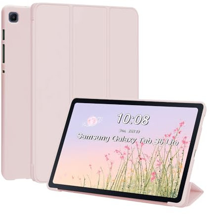 FANSONG Case for Samsung Galaxy S6 Lite 10.4 inch(2024/2022/2020),SM-P620/P625/P610/P615/P613/P619 Tablet Case,Slim Trifold Stand,Smart Folio Cover with Auto Sleep/Wake,Pink