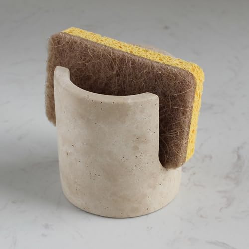 Nawgnail Natural Travertine Sponge Holder for Kitchen Counter, Drying Rack, Sponge Caddy for Sink Organizer