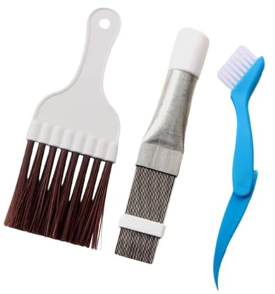 MagiDeal Brosse de Nettoyage de climatiseur, Peigne à ailettes avec Brosse lissante, Peigne de réparation, Peigne à ailettes de climatisation, 3 PIÈCES