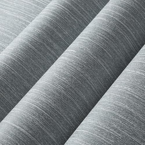 Tarwanear Gray Mix Plain Thick Textured Wallpaper Minimalist Striped Wallpaper 0.53x9.5m Modern Non-Woven DIY Wall Paper Roll for Bedroom Living Room Hallway Stairs