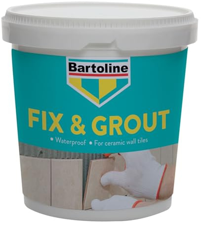 CROMAR Bartoline Fix & Grout Tile Adhesive - 1KG | 2-in-1 for Showers & Bathrooms | Flooring Wall Tile Fix & Grout