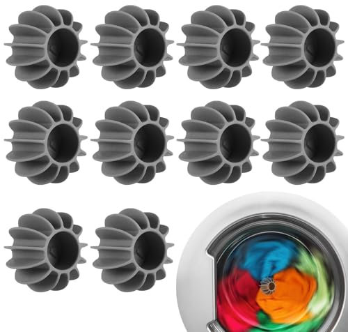 10 Pieces Tumble Dryer Balls - 6.8cm Dryer Balls for Down Jackets,Dryer Balls for Puffer Jackets,Wool Dryer Balls for Laundry,Laundry Ball Filter,Soften and Fluff Fabric,and Reduce Static, Grey