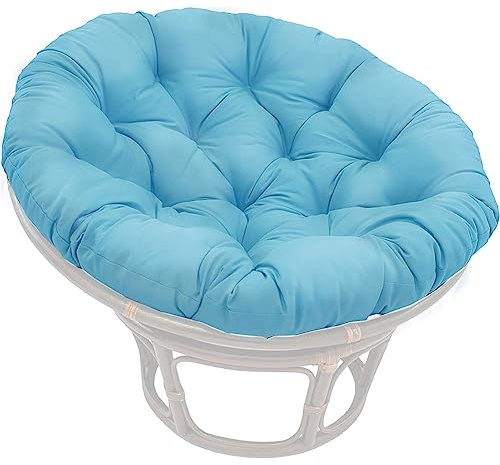 Cojín grueso lavable para silla redonda con balancín giratorio, suave, cómodo, color sólido, cojín para silla de jardín, hogar, oficina y jardín, color negro, 40 x 40 cm