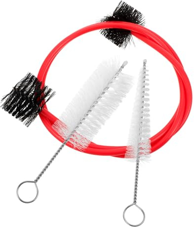 Toyvian Flötenreinigungsset mit Roter Kunststoffbürste Tragbares Design für Effektive Reinigung von Trompete und Flöte Musikinstrumentenpflege