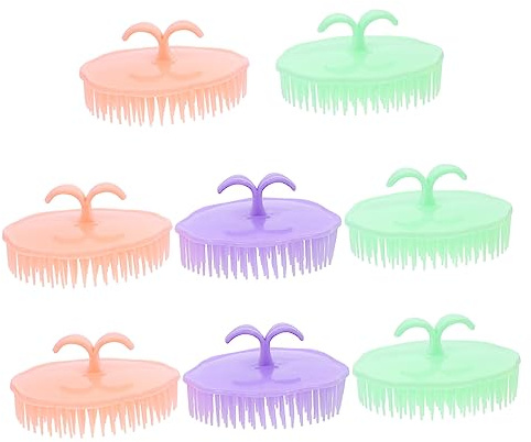 Kopfhautpflegebürste aus Pp, Rosa, Haarwasch Massagegerät | Assorted Style, zur Kopfhautreinigung, 8 Stück im Pack, Haarshampoo Bürste für Pflege Zufälliger Stil