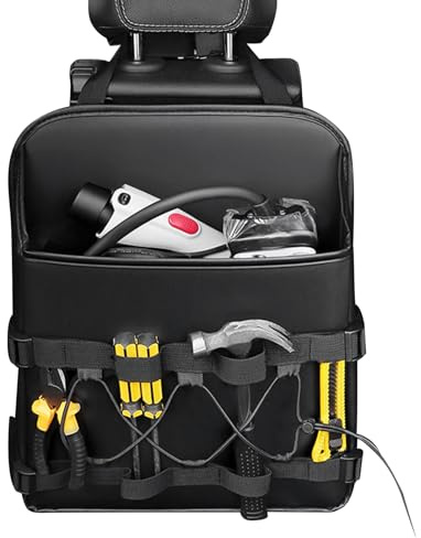 Storage Bag - Boot Organiser Car - Boot Organiser for Back Seat | Hanging Storage Bag for Rear Bench, Storage Bag Made of PU Leather with Holder for Umbrella