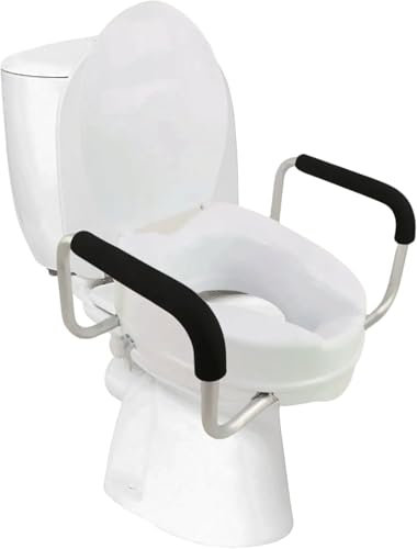 App Life Rialzo WC per Anziani con Braccioli e Coperchio 10 cm, Dispositivo Medico di Classe I, Rialzo Bagno Disabili, Alzawater per Anziani, Sollevatore WC Disabili, Rialzo per WC Universale