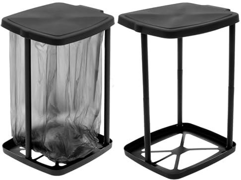SOEWWEKLAX 2 Pcs Portable Trash Bag Holder Stand - Adjustable Height Camping Trash Can, Collapsible Garbage Bin for Outdoor, Rv, Camping, Parties