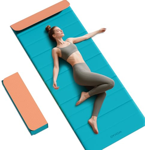 12F-Foldable Yoga Mat 192 * 67 * 1 (Acid Blue+Orange)